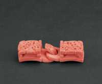 清 珊瑚雕螭龙纹带扣